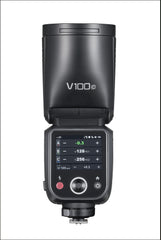 Godox V100 C V100-C V100Canon Version TTL Round Head Camera Flash, of 100Ws,Touch screen design ,Built-in Lithium Battery,LED Modeling Lamp, lnnovative External Flash SU-1 for Canon Camera,Can support 70-100 full power continuous flashes.