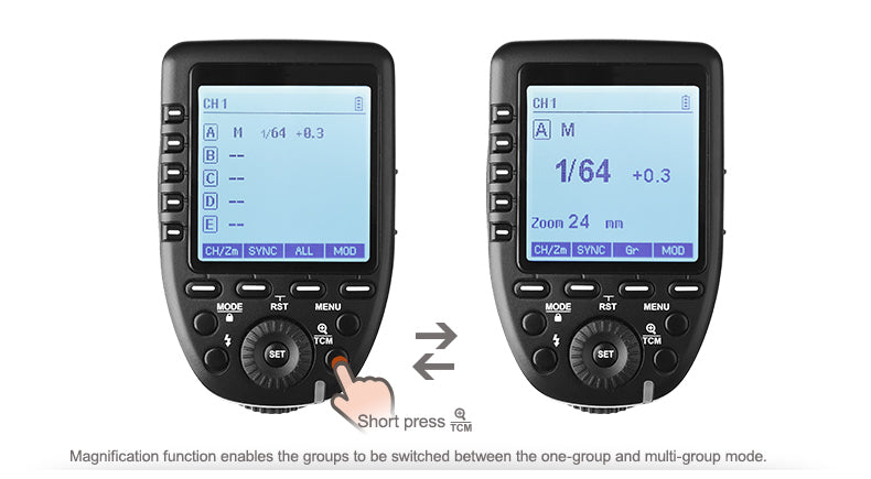 Godox Xpro-C TTL Wireless Flash Trigger for Canon 1/8000s HSS TTL-Convert-Manual Function Large Screen Slanted Design 5 Dedicated Group Buttons 11 Customizable Functions