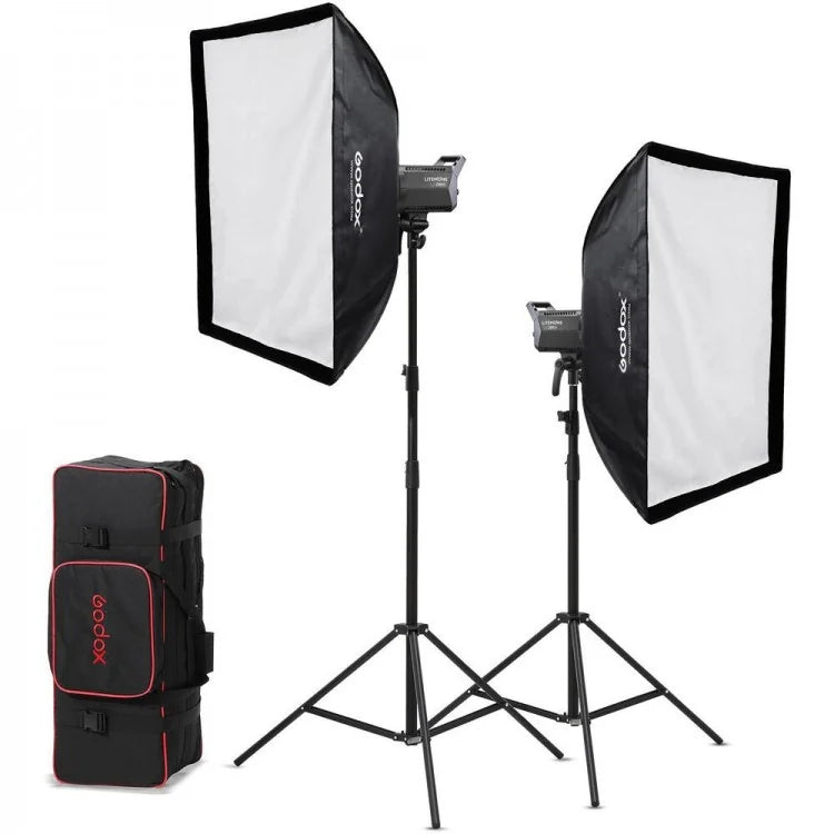 Godox 2-Light Kit Litemons LA200Bi Bi-color LED K2 with accessories